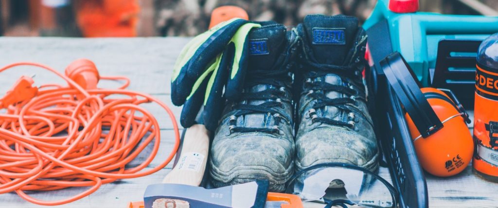 werkschoenen opkoper Zerostock op een bouwplaats
